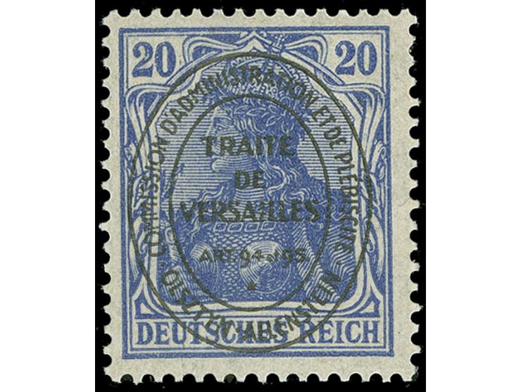 1920, Hochovalaufdruck, 20 Pfg. dunkellilaultramarin, postfrisch, tadellos, sign. Hey BPP&nbsp;