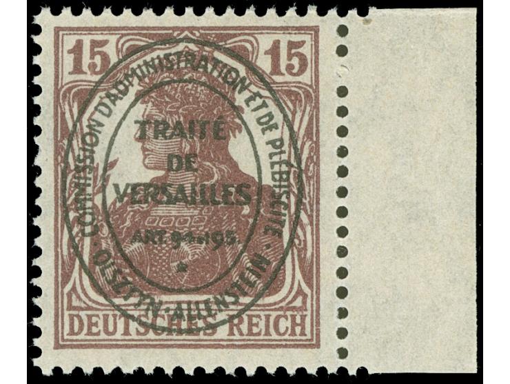 1920, Hochovalaufdruck, 15 Pfg. karminbraun, postfrisch, tadellos, sign. Mikulski&nbsp;