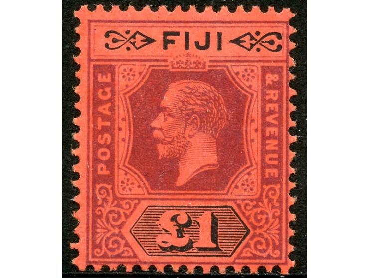 1923, George V, £1 purple and black on red, die II, unused, very fine.
