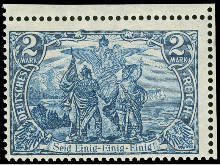 1915/19, Repräsentative Darstellungen, Kriegsdruck mit 26:17 Zähnungslöcher, 2 M. blau, postfrisch, tadellos, sign. W. Engel,
