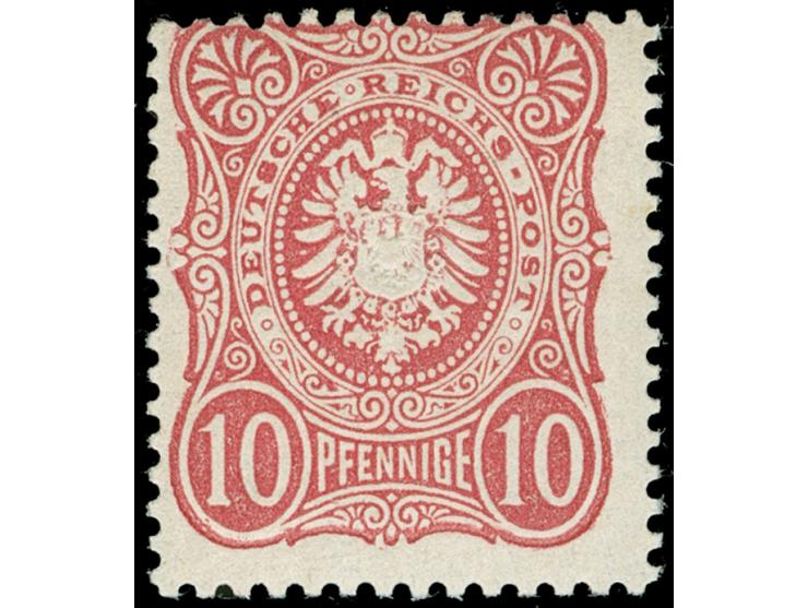 1875/79, Pfennige, 10 Pfge. lilarot, farbfrisch und gut gezähnt, postfrisch, tadellos, unsigniert, Fotoattestkopie Jäschke-L.