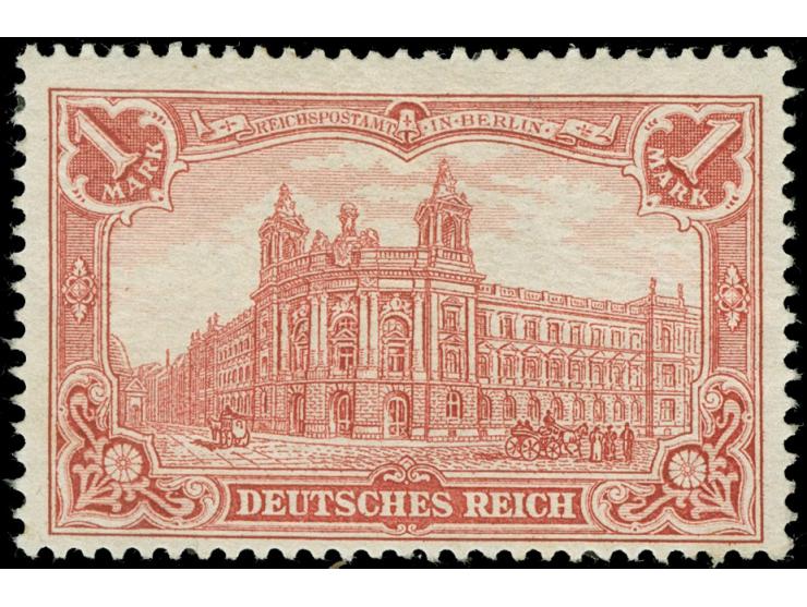 1902, Repräsentative Darstellungen, 26:17 Zähnungslöcher, 1 M. karmin, ungebraucht, tadellos, sign. Richter, J.H. Stolow und 