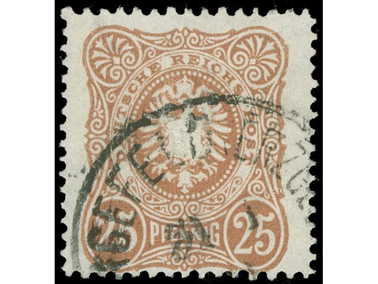 1880, Pfennig, 25 Pfg. orangebraun, breite Marke Format B, gestempelt, tadellos, doppelt sign. Wiegand BPP