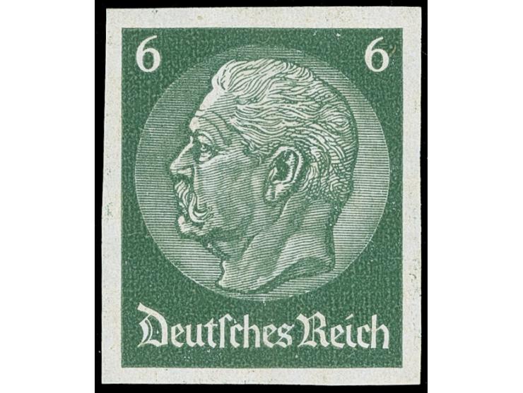 1933, Paul von Hindenburg, 6 Pfg., ungezähnt, postfrisch, tadellos, sign. h(einze), Wittmann
