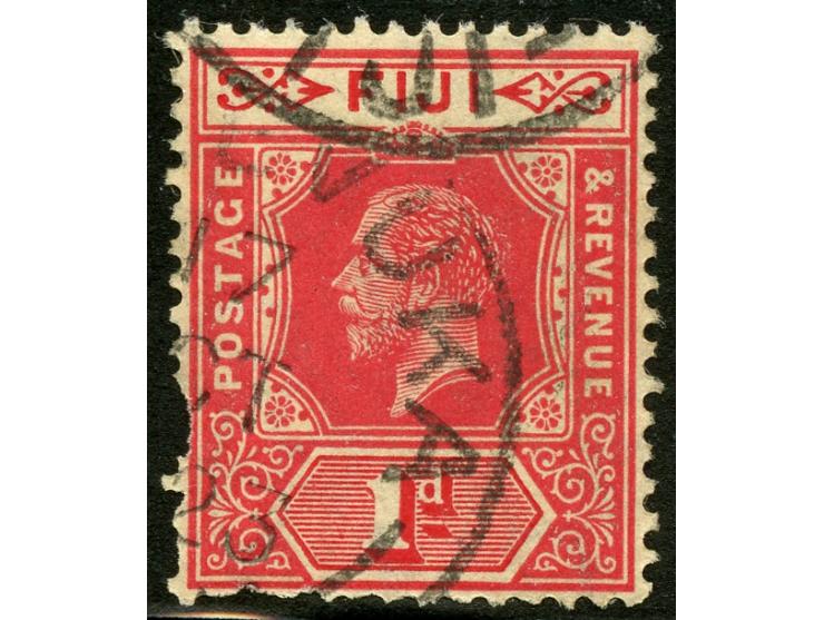 1912/23, George V, 1 d. deep rose, variety ‘watermark inverted’, cancelled LEVUKA 17/OCT/1923, missing perforation at left, s