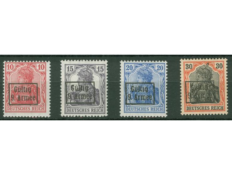 1918, Germania, 10 Pfg. bis 30 Pfg. Aufdruckaugabe, postfrisch, tadellos, sign. Dr. Oertel