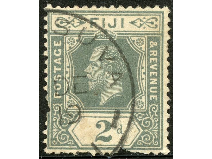 1912/23, George V, 2 d. greyish-slate, variety ‘watermark C of CA missing’, cancelled SUVA1 19/DE, perforation flaws, still f