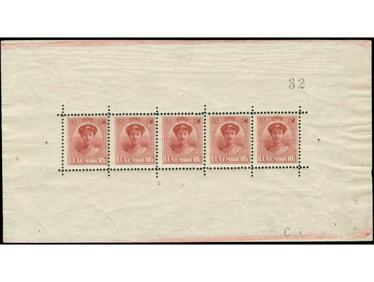 1921, 15 c. miniature sheet with plate number "2", unfolded, mint never hinged, vf