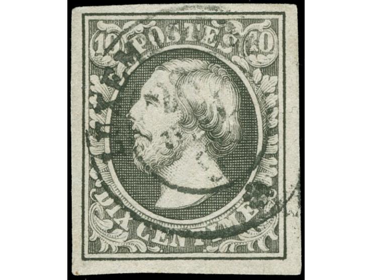 "LUXEMBOURG 28 JUIL 5.." (seems "56"), c.d.s. on &nbsp;1852, 10 c. gray black, vf, opinion Böttger BPP
