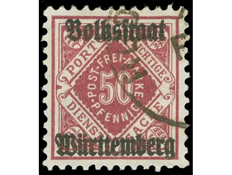 1919, Volksstaat 50 Pfg. magenta, gestempelt, in einwandfreier Erhaltung, Fotobefund Winkler BPP (2009)
