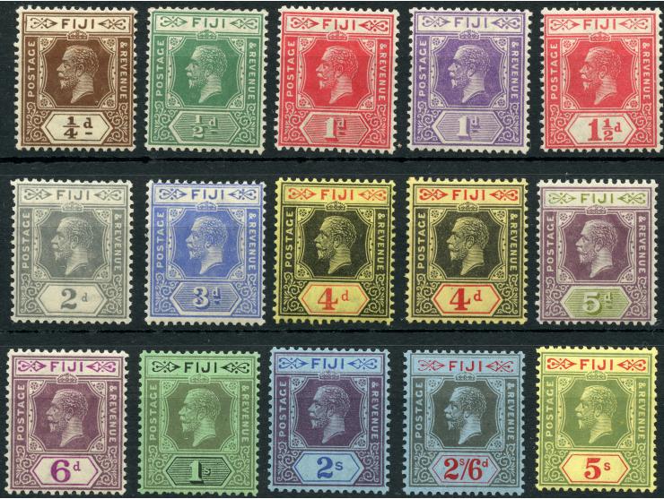 1922/27, George V complete set of 14 values, unused, fine.
