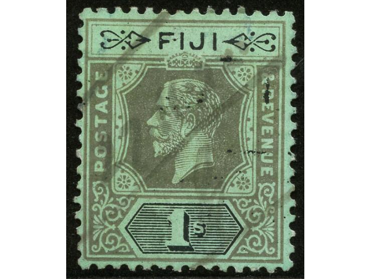 1922/27, George V 1 sh. black on emerald, fiscal used, variety ‘watermark inverted and reversed’, extremely scarce and fine. 