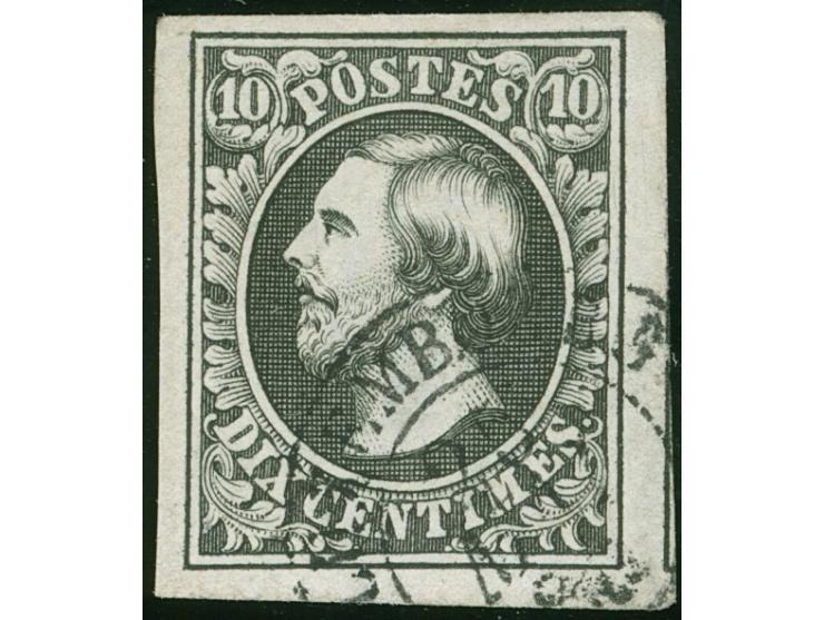 1852, 10 c. deep black, good to large margins, used with clear small c.d.s. of Luxembourg. Very fine. Certificate Böttger BPP