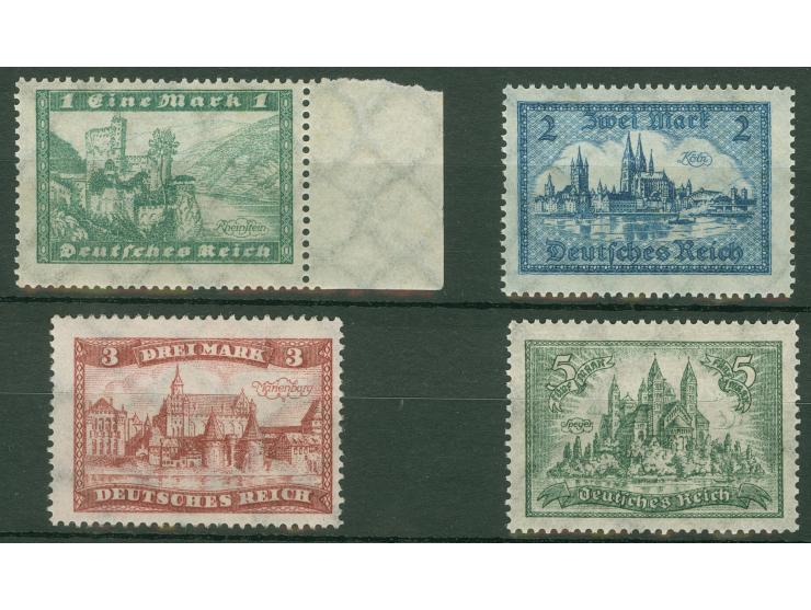 1924, Bauwerke, 1 M. bis 5 M., einheitlich Wz. 2X, kompletter Satz, postfrisch, tadellos&nbsp;