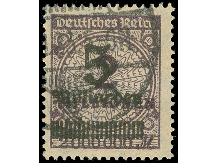 1923, Korbdeckelmuster, 5 Mrd. M. auf 2 Mio. M. lila, gestempelt, tadellos, sign. Peschl BPP&nbsp;