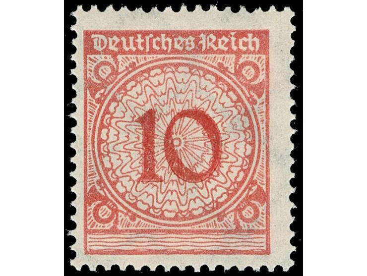 1923, Wertziffer im Kreis mit Korbdeckelmuster, 10 Pfg. lilarosa im Plattendruck, postfrisch, tadellos, sign. Peschl