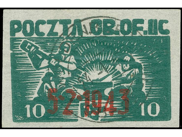 1944, Blutiger Sonntag, 10 F., gestempelt, tadellos, Auflage nur 1.000 Exemplare