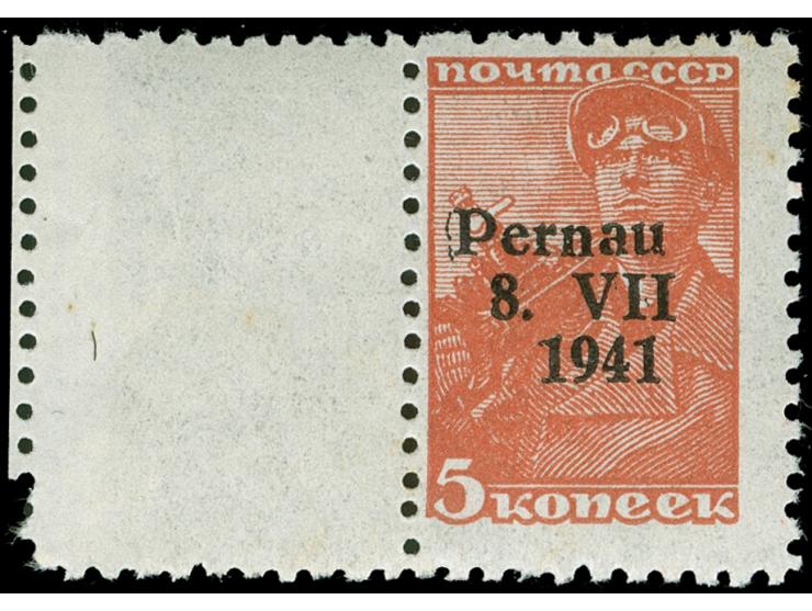 1941, 5 Kop., links mit Leerfeld in Markengröße, postfrisch, tadellos, unsigniert, Fotobefund Löbbering BPP (2017)