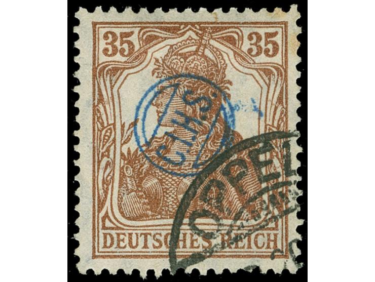 1920, Germania 35 Pfg. dunkelbraunorange, gestempelt, oben rechts etwas fleckig sonst tadellos, sign. Mikulski, Fotobefund Gr