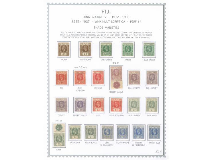 1922/27, George V collection unused on two album pages, ½ d. to 5 sh. (SG no.228-241) showing shades, fine and a very special