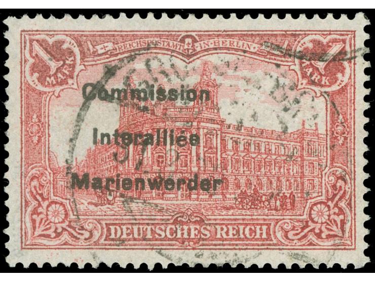 1920, Germania 1 M. rotkarmin, Aufdruckfeld 17, sauber gestempelt, tadellos, sign. Keiler, Dr. Hochstädter BPP, Kurzbefund Bo