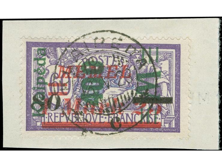 1923, 400 M. auf 80 M. auf 1,25 M. auf 60 C., mit Aufdruckfehler “Abstand zwischen Mark und 25 3,8 mm”, sauber gestempelt “KL