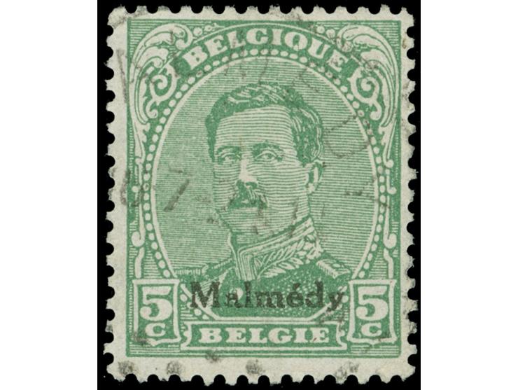1920, 5 C. grün, Type II, sauber gestempelt “MALMEDY", tadellos, Kurzbefund Hoffner BPP (2015)