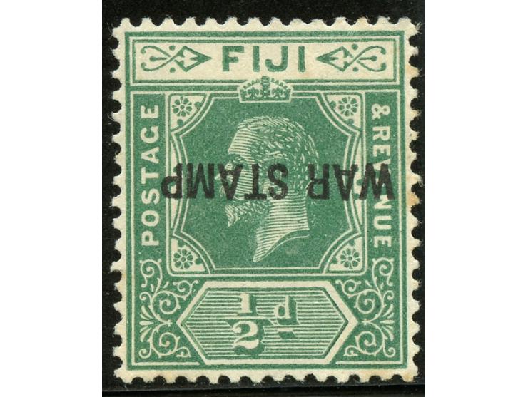 1915, George V, ½ d. green, variety ‘overprint inverted’, unused, good perforation, two tiny gum spots, otherwise fine. (SG £