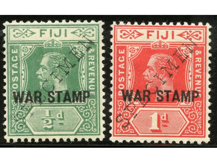 1915, George V, ½ d. green and 1 d. carmine, SPECIMEN overprinted, both unused, good perforation, fine. Certificate Pinchot. 