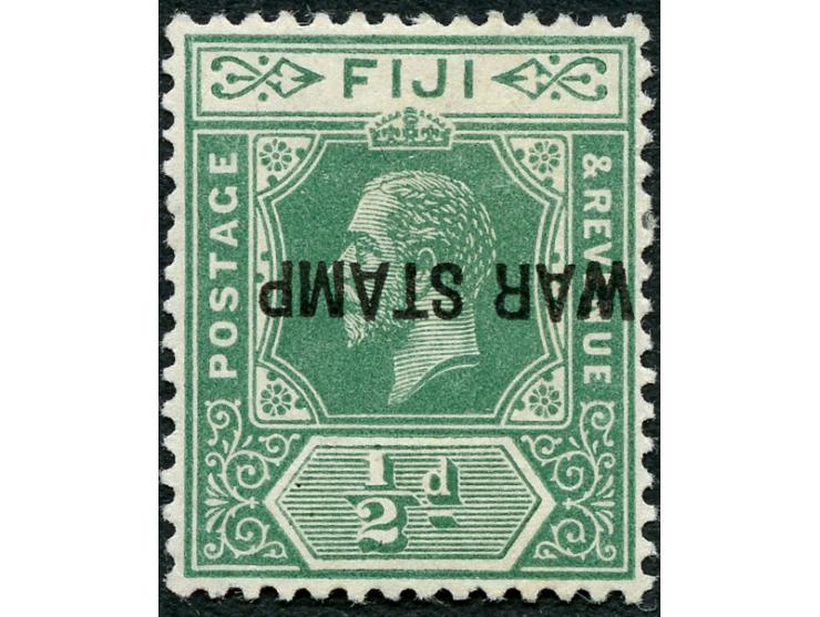 1915, George V, ½ d. green, variety ‘overprint inverted’, unused, good perforation, fine. Certificate Pinchot. (SG £550).

