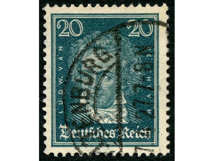 1926, Beethoven 20 Pfg mit liegendem Wasserzeichen, gut gezähnt, sauber gestempelt ALTENBURG 7.4.27, sign. Peschl BPP

