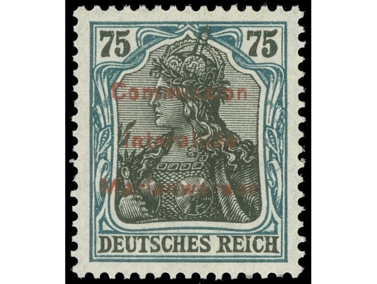 1920, Germania 75 Pfg. schwärzlichblaugrün/grünschwarz, roter Probeaufdruck, postfrisch, tadellos, sign. Dr. U.E. Klein&nbsp;