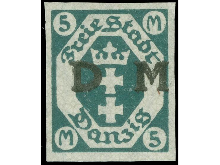 1922, Kleines Staatswappen 5 M. schwärzlichopalgrün, ungezähnt, postfrisch, tadellos, sign. Zumstein, Kurzbefund Gruber BPP (
