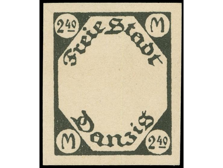 1922, Kleines Staatswappen 2,40 M., ungezähnter Probedruck in schwarz auf ungummiertem Kartonpapier, tadellos, Fotobefund Gru