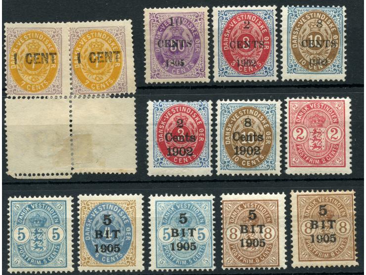 1887, 1 CENT on 7 c. yellow lilac, unused no gum, perfs apart and hinged, margin pair showing ‘parts of sheet marginal waterm