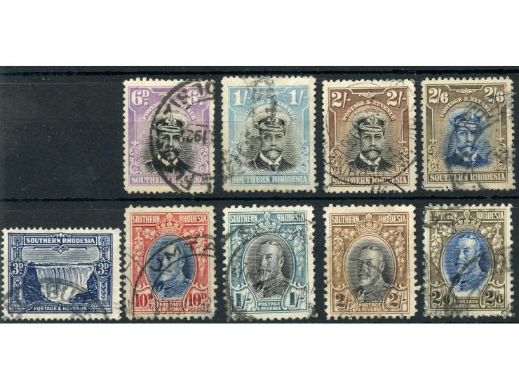 1924/37, King George V 9 stamps up to 2/6 sh. used, fine. (SG catalogue value £190).
