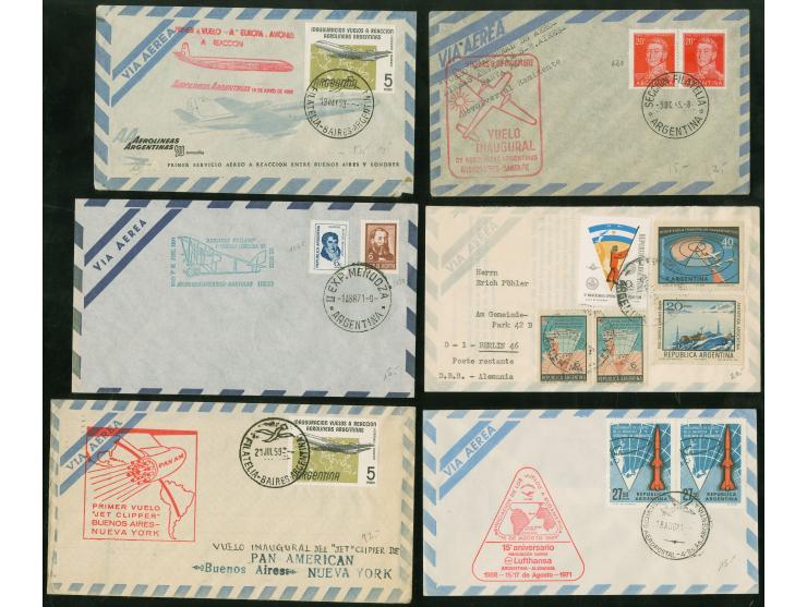 1928/1960, 40 air mail covers, first flights and FDC, aerea postal stationery, many via Condor and L.A.T.I., B.S.A.A., includ