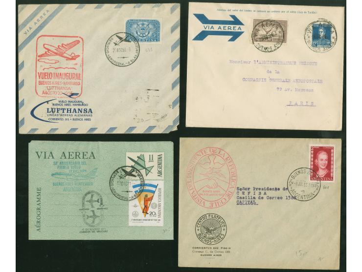 1928/1960, 40 air mail covers, first flights and FDC, aerea postal stationery, many via Condor and L.A.T.I., B.S.A.A., includ