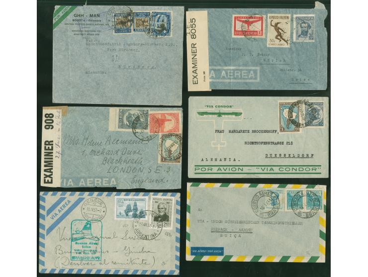 1928/1960, 40 air mail covers, first flights and FDC, aerea postal stationery, many via Condor and L.A.T.I., B.S.A.A., includ