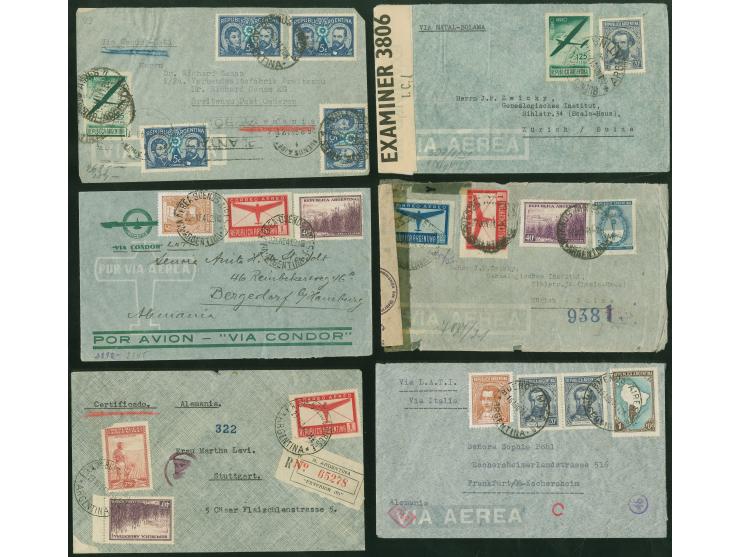 1928/1960, 40 air mail covers, first flights and FDC, aerea postal stationery, many via Condor and L.A.T.I., B.S.A.A., includ