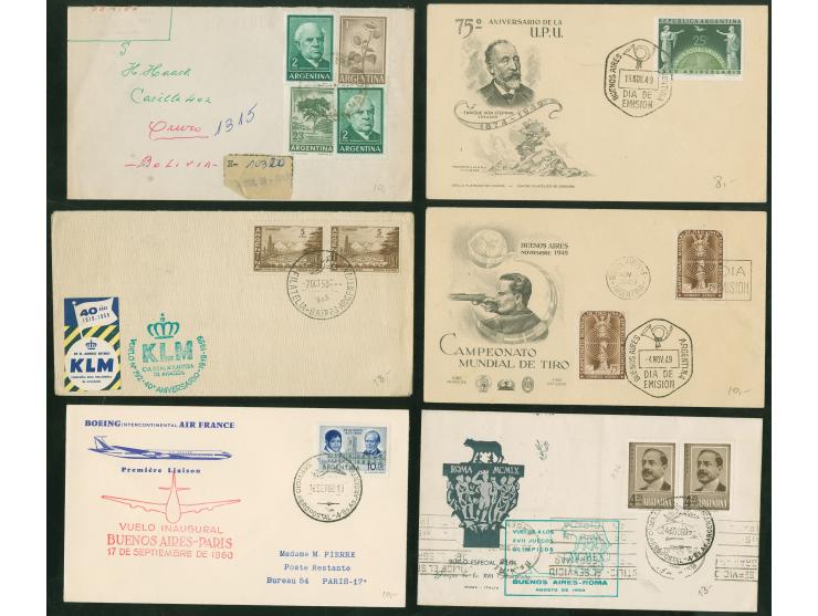 1928/1960, 40 air mail covers, first flights and FDC, aerea postal stationery, many via Condor and L.A.T.I., B.S.A.A., includ