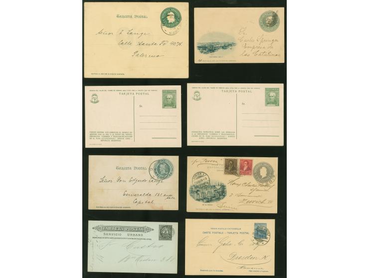 1898/1940, 9 picture postal stationery cards, mainly used, imprints Puerto Madero, Boca del Riachuelo, Santa Fe, Museo Escola