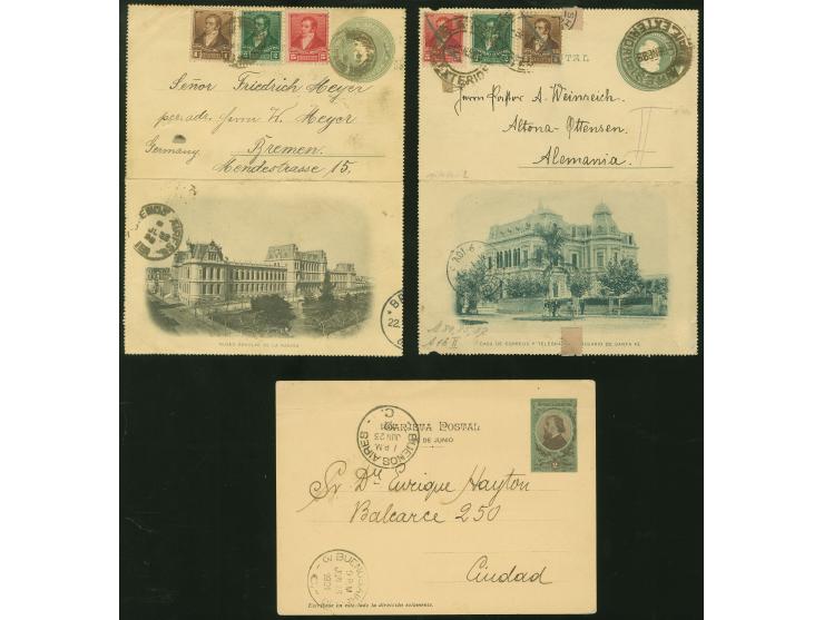 1898/1940, 9 picture postal stationery cards, mainly used, imprints Puerto Madero, Boca del Riachuelo, Santa Fe, Museo Escola