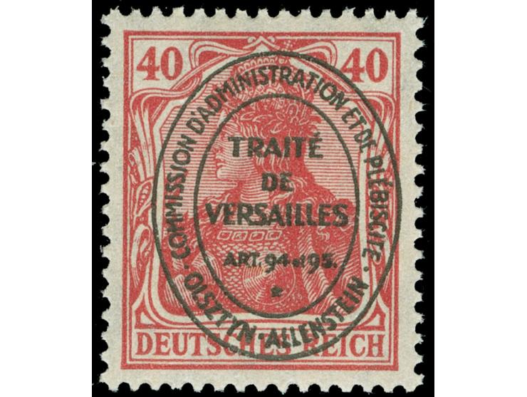 1920, Nicht ausgegeben, Ovalaufdruck: Germania 40 Pfg. lebhaftrotkarmin, postfrisch, tadellos, unsigniert.