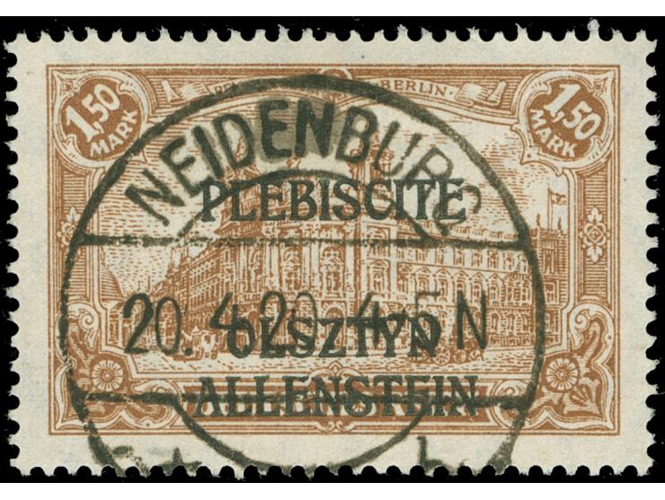 1920, Germania 1,50 M. braun, sauber gestempelt "NEIDENBURG 20.4.20", tadellos, sign. Dr. Hochstäder BPP, Gruber BPP