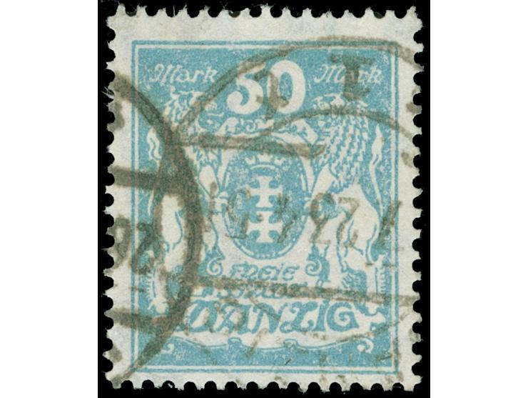1923, Kleines Staatswappen 50 M., zeitgerecht gestempelt, tadellos, sign. Gruber BPP&nbsp;
