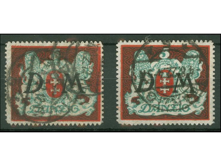 1922, Großes Staatswappen 5 M., liegendes und stehendes Wasserzeichen, je zeitgerecht gestempelt, tadellos, sign. Infla/Kniep