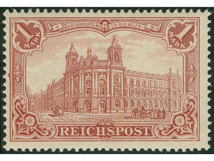 1900, 1 M. dunkelkarminrot, ungebraucht, in einwandfreier Erhaltung, Fotobefund Oechsner BPP (2005)