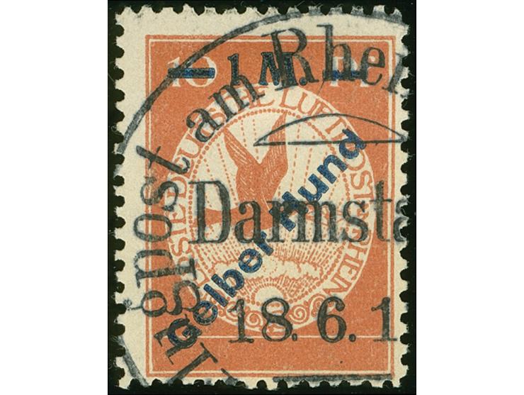 1912, Flugpost “Gelber Hund” 1 M., sauber gestempelt, in einwandfreier Erhaltung, sign. C. Brettl BPP