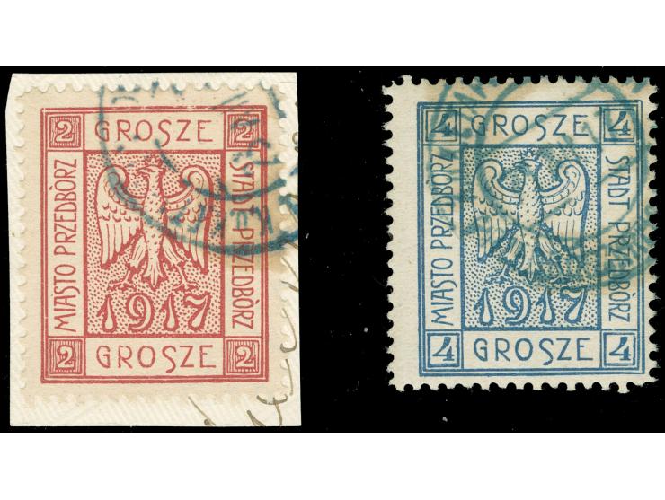1917, Wappenzeichnung 2 Gr. und 4 Gr., Type 7, sauber gestempelt, tadellos, sign. Jungjohann BPP